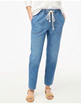 NWT J.Crew Factory Petite Drawstring Denim Pants